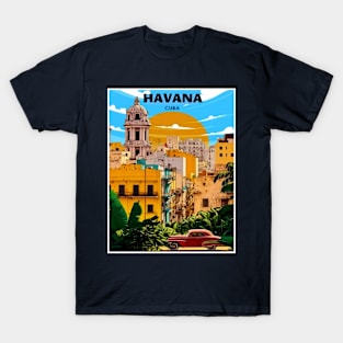 Havana Cuba Vintage Travel and Tourism Advertising Print T-Shirt